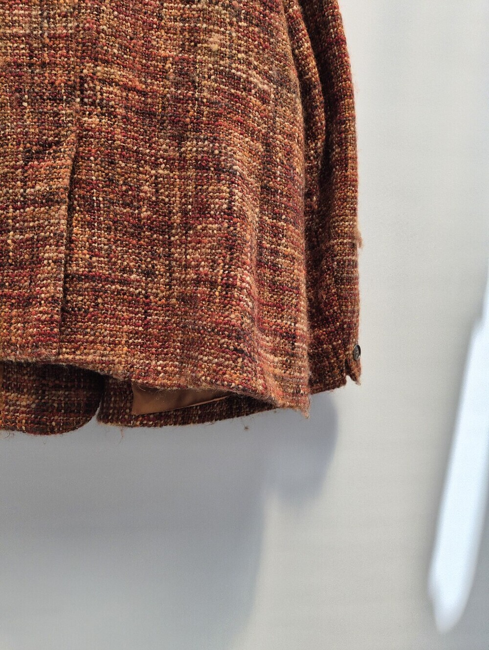 Vintage Jones New York Tweed Blazer Size 14 Wool Blend Jacket Burnt Orange Prep - Picture 10 of 16